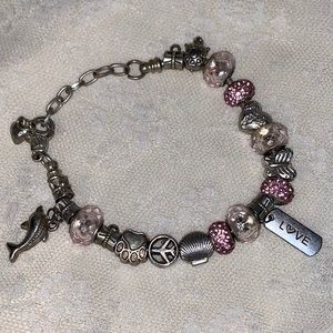 Charm Bracelet Silver Toned Not Branded